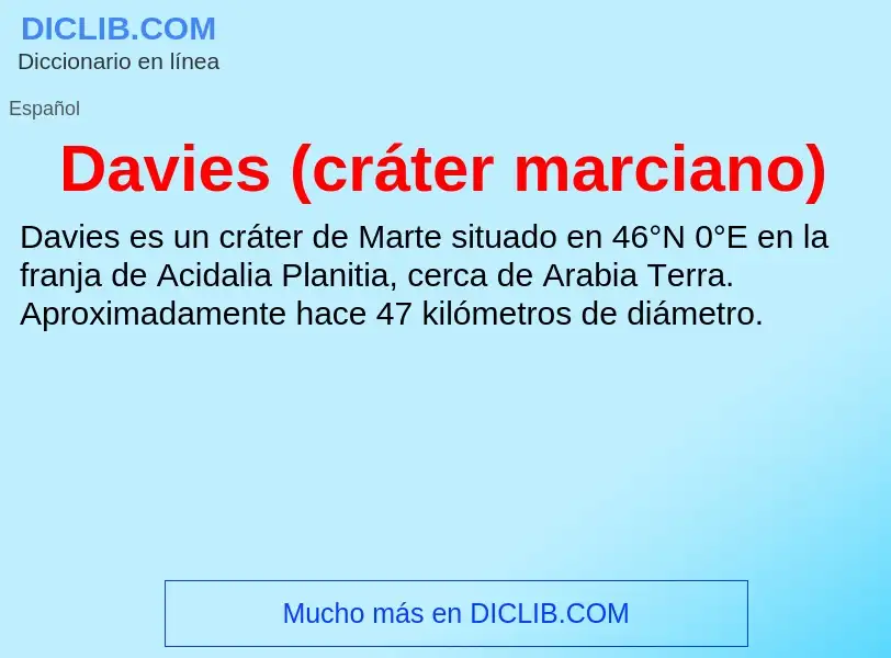 ¿Qué es Davies (cráter marciano)? - significado y definición