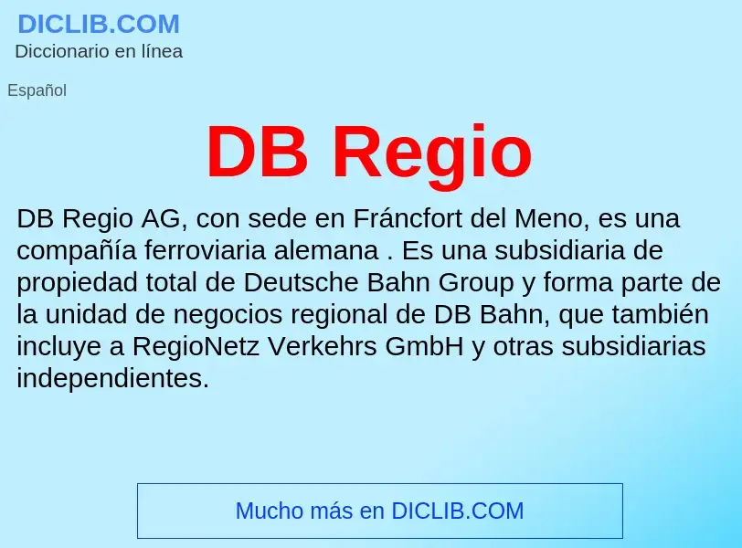 ¿Qué es DB Regio? - significado y definición