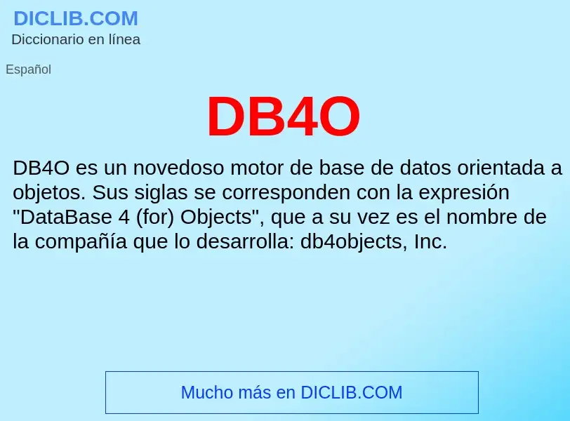 ¿Qué es DB4O? - significado y definición