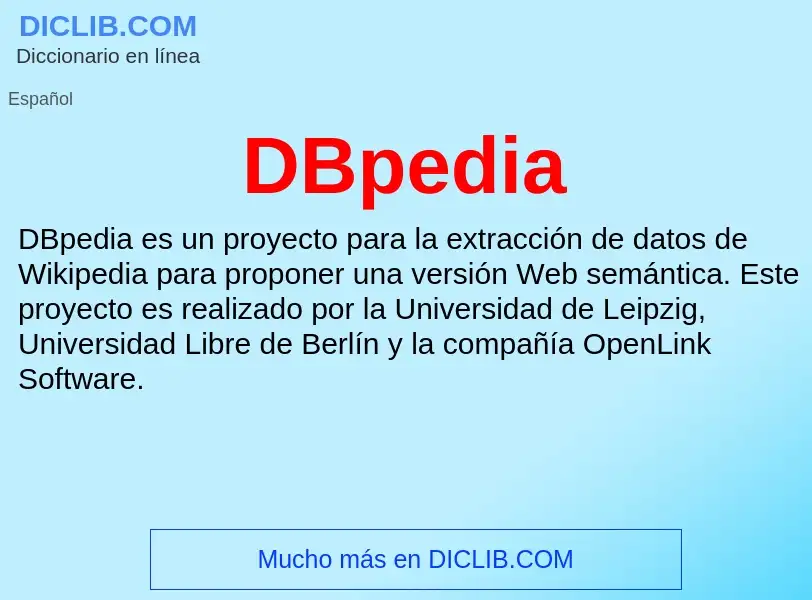 ¿Qué es DBpedia? - significado y definición