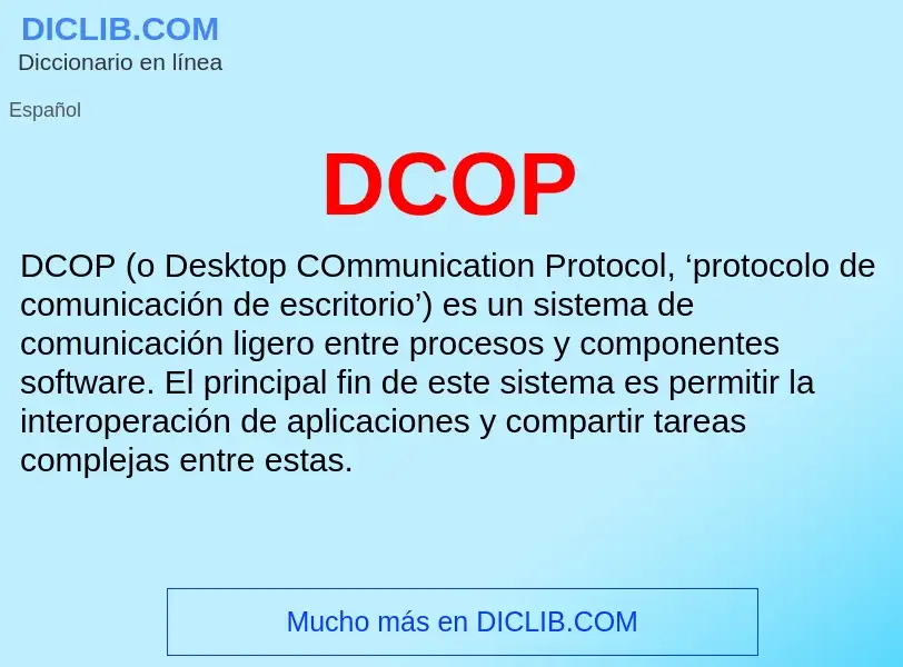 ¿Qué es DCOP? - significado y definición