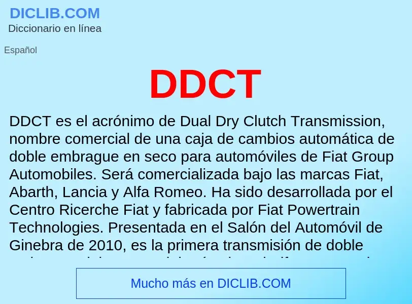 ¿Qué es DDCT? - significado y definición