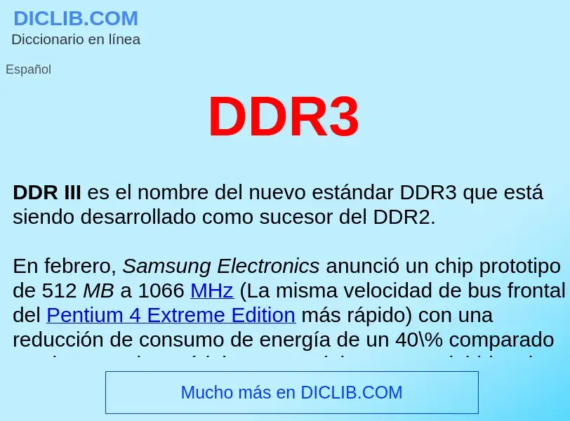 ¿Qué es DDR3 ? - significado y definición