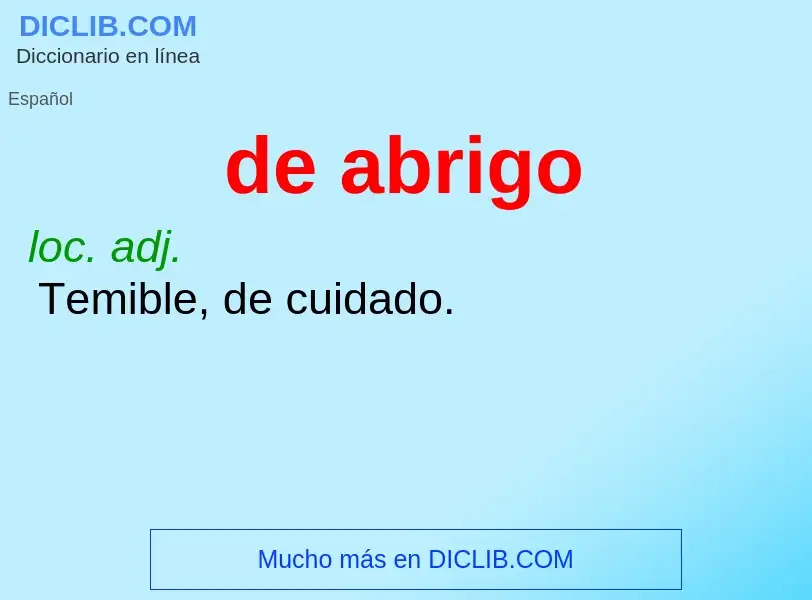 O que é de abrigo - definição, significado, conceito