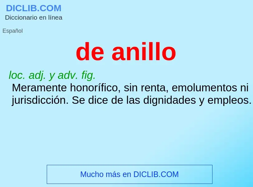 ¿Qué es de anillo? - significado y definición