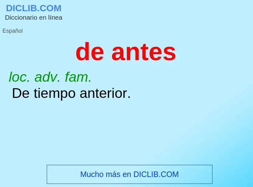 What is de antes - definition