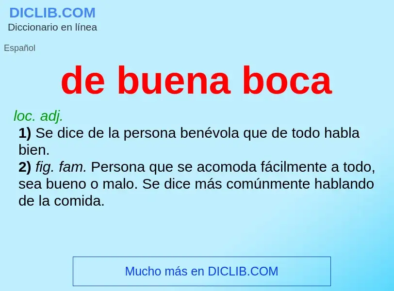 What is de buena boca - definition