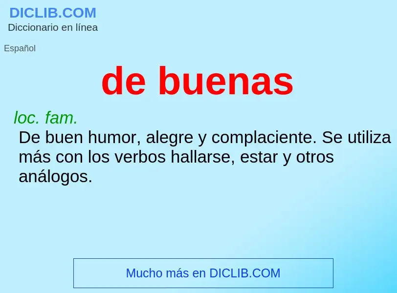 Wat is de buenas - definition