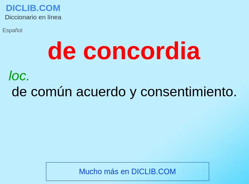 What is de concordia - definition