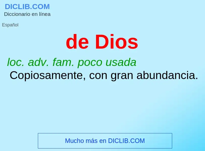 What is de Dios - meaning and definition