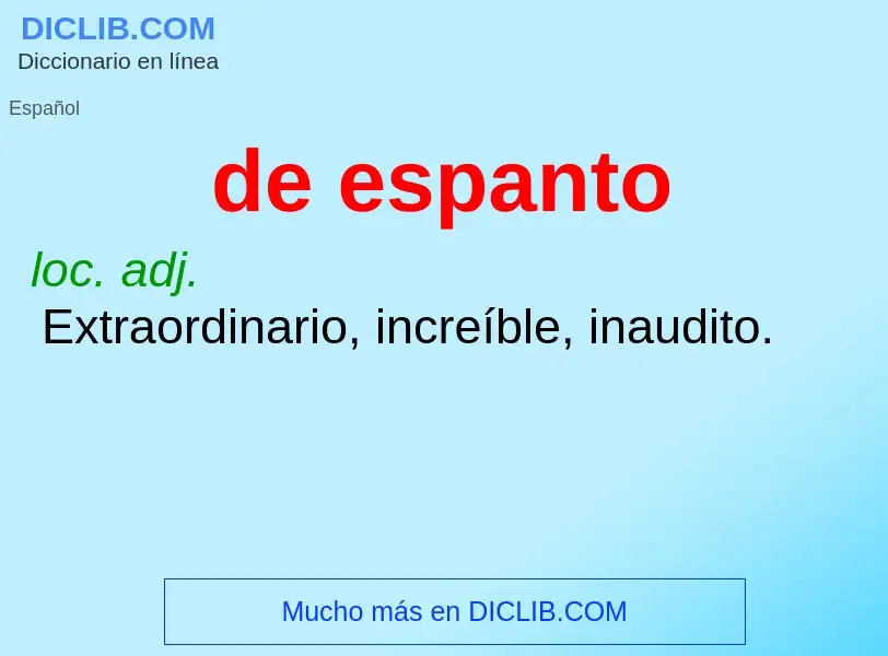 O que é de espanto - definição, significado, conceito