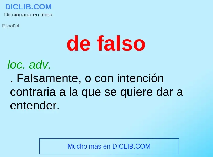 What is de falso - definition