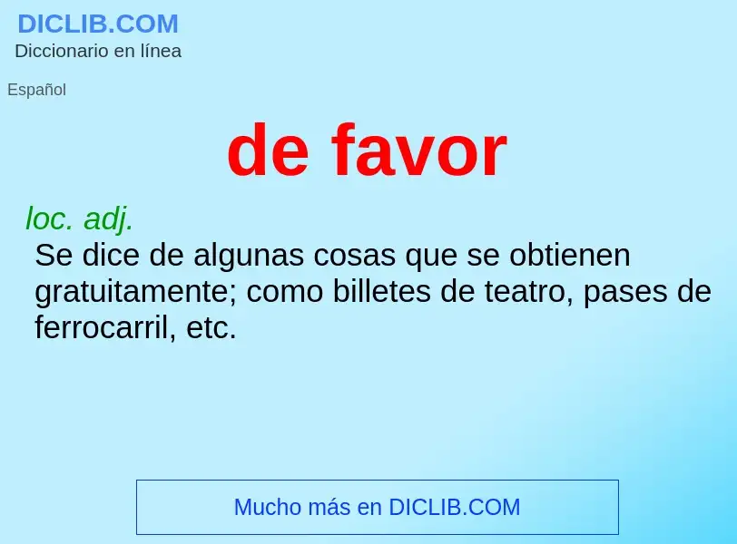 What is de favor - meaning and definition