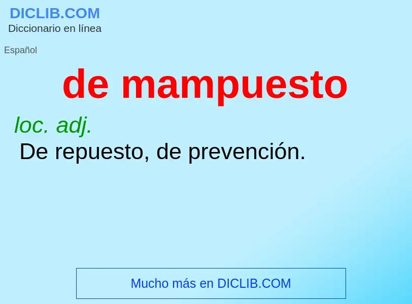 What is de mampuesto - definition