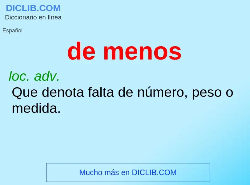 O que é de menos - definição, significado, conceito