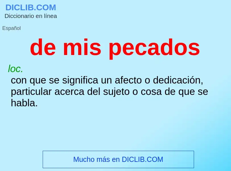 What is de mis pecados - definition