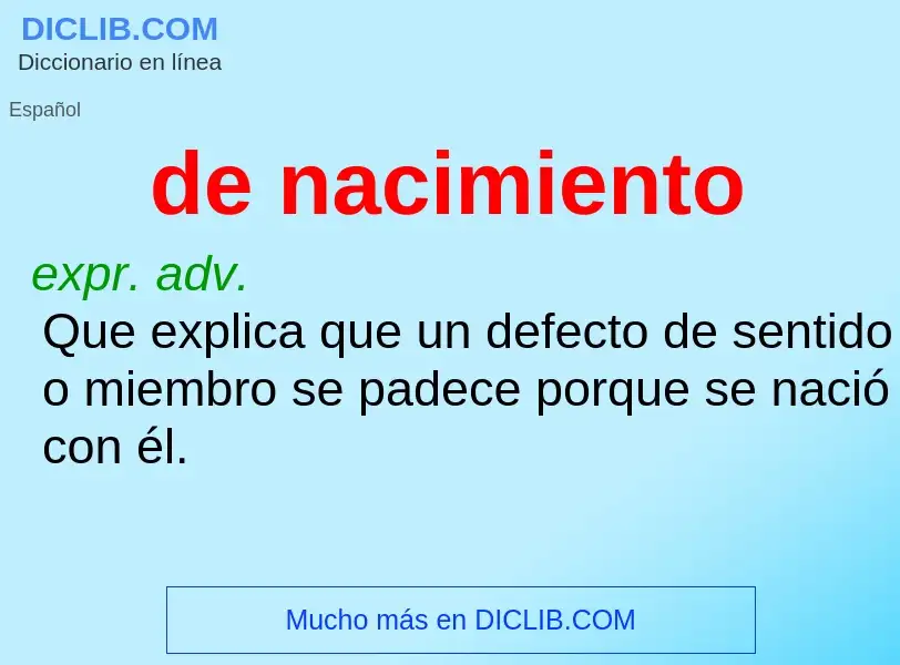 What is de nacimiento - definition