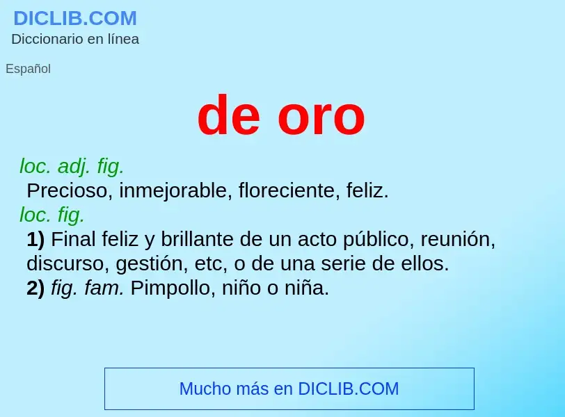 What is de oro - definition