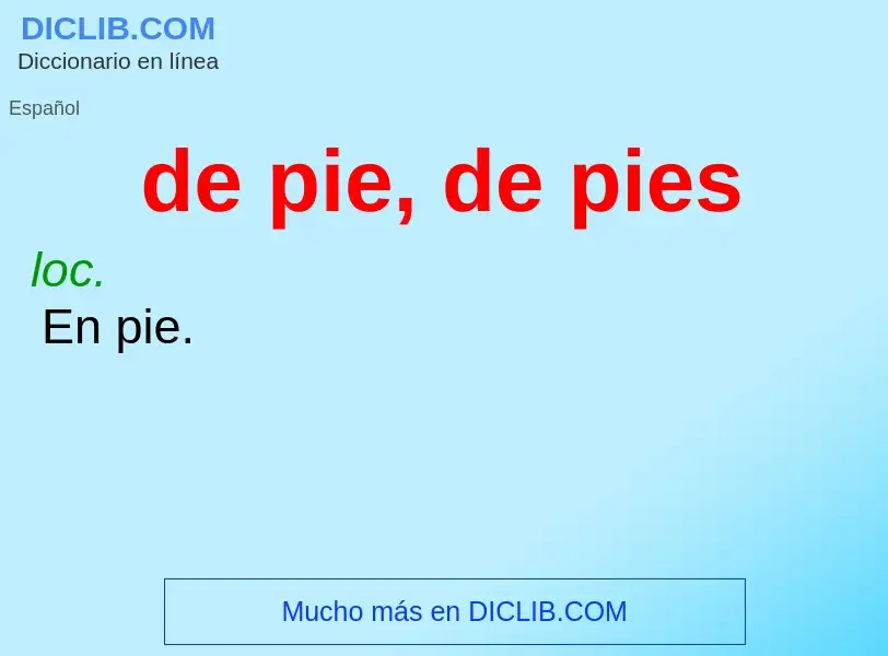 Was ist de pie, de pies - Definition