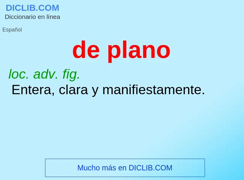 What is de plano - definition