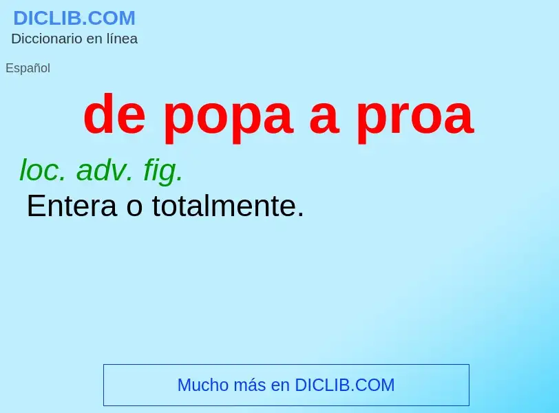 O que é de popa a proa - definição, significado, conceito