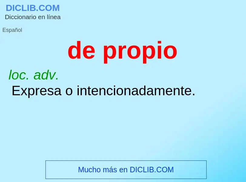 O que é de propio - definição, significado, conceito