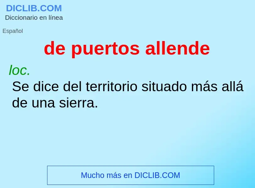 What is de puertos allende - definition