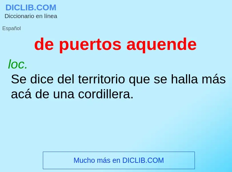 What is de puertos aquende - definition