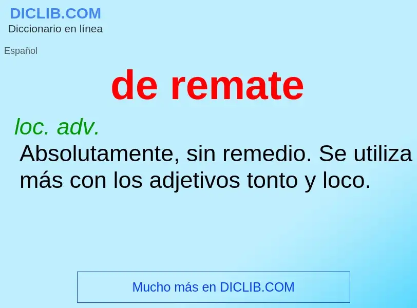 What is de remate - definition