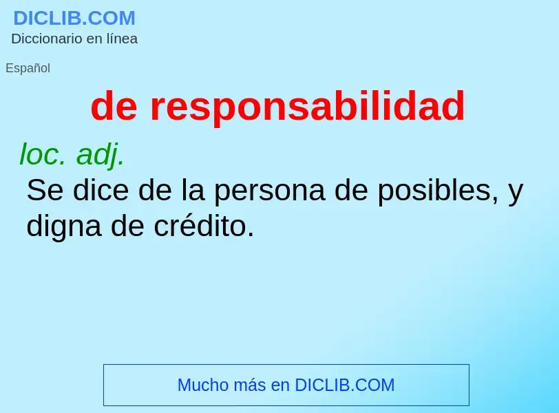 What is de responsabilidad - definition