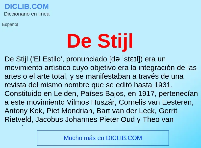 ¿Qué es De Stijl? - significado y definición