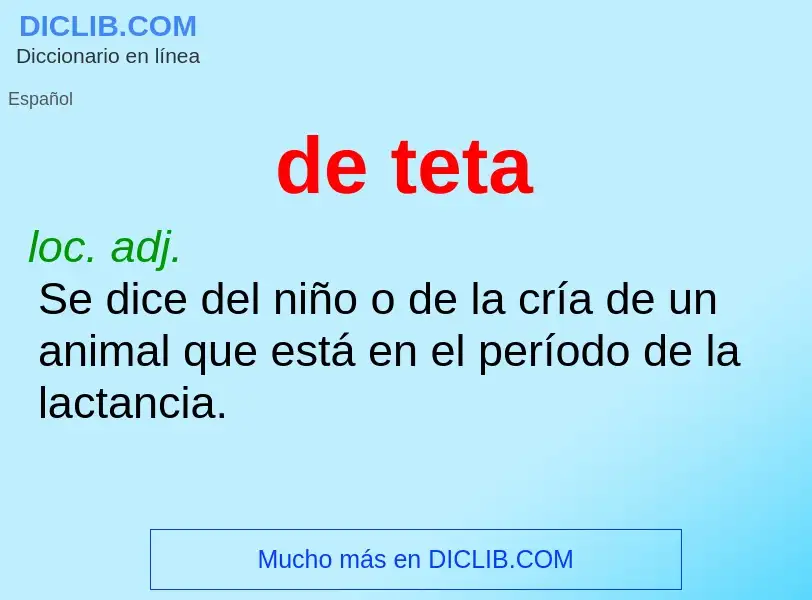 ¿Qué es de teta? - significado y definición