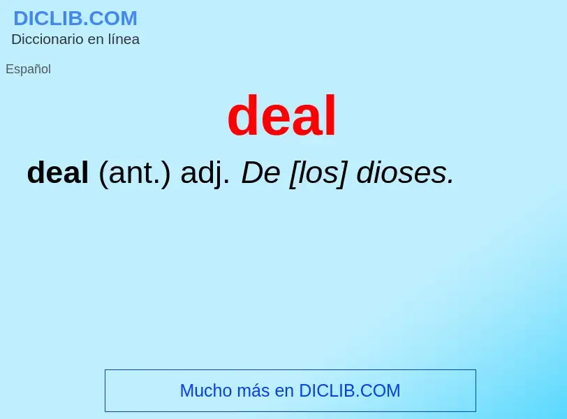 ¿Qué es deal? - significado y definición