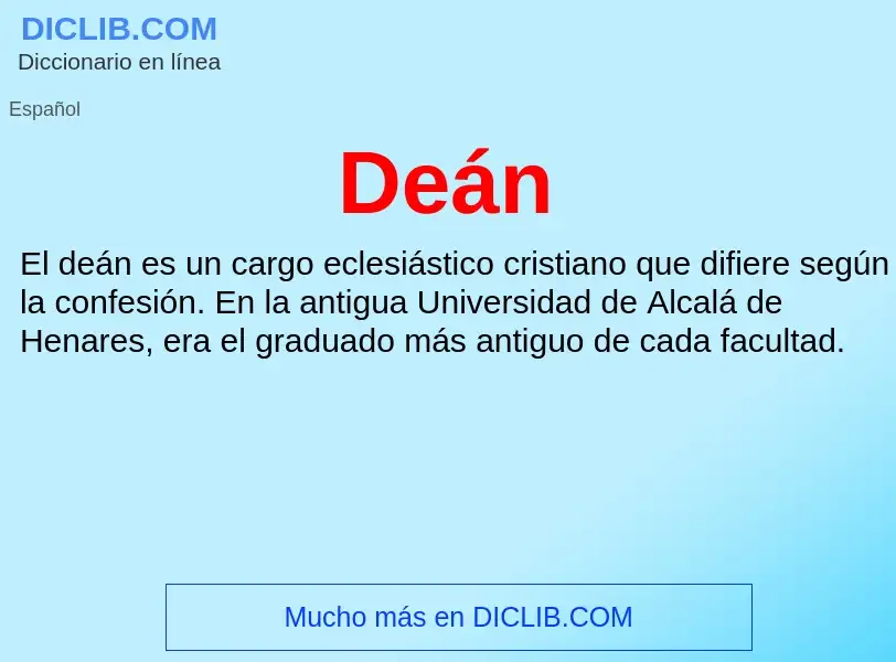 ¿Qué es Deán? - significado y definición