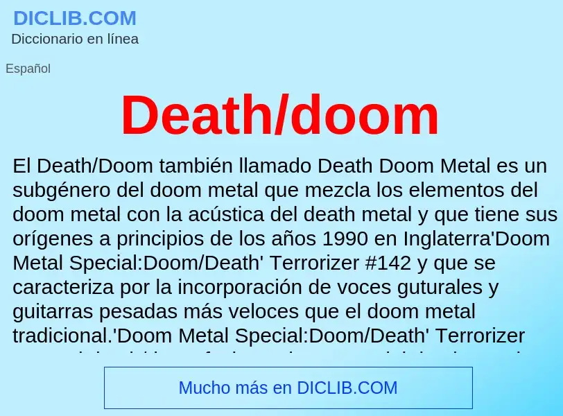 What is Death/doom - meaning and definition