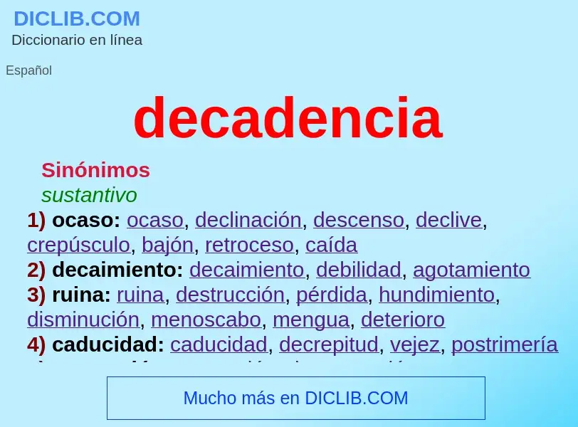 O que é decadencia - definição, significado, conceito