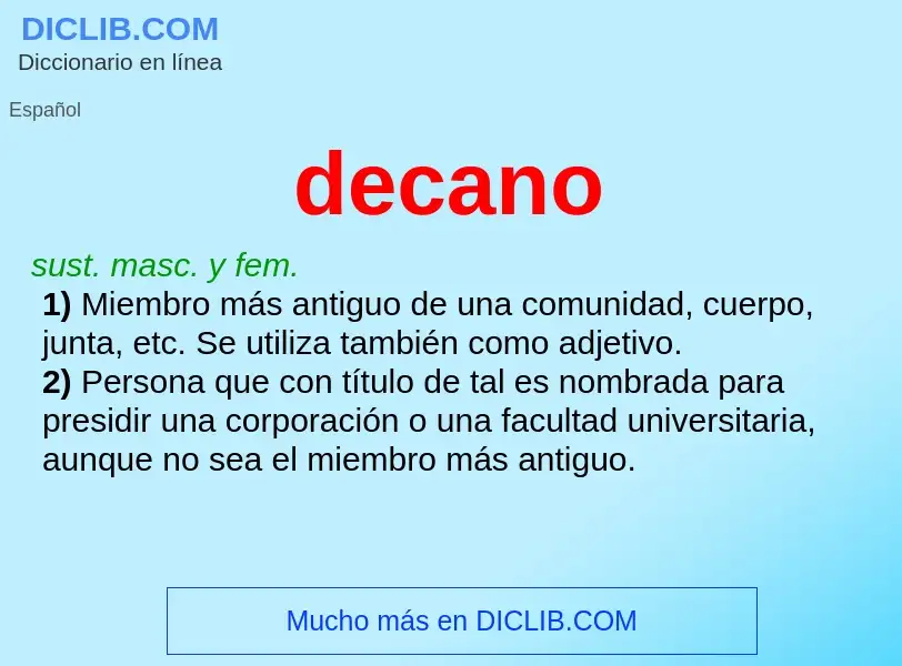 Qu'est-ce que decano - définition