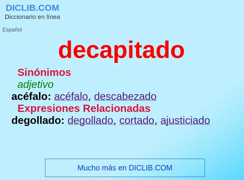 ¿Qué es decapitado? - significado y definición