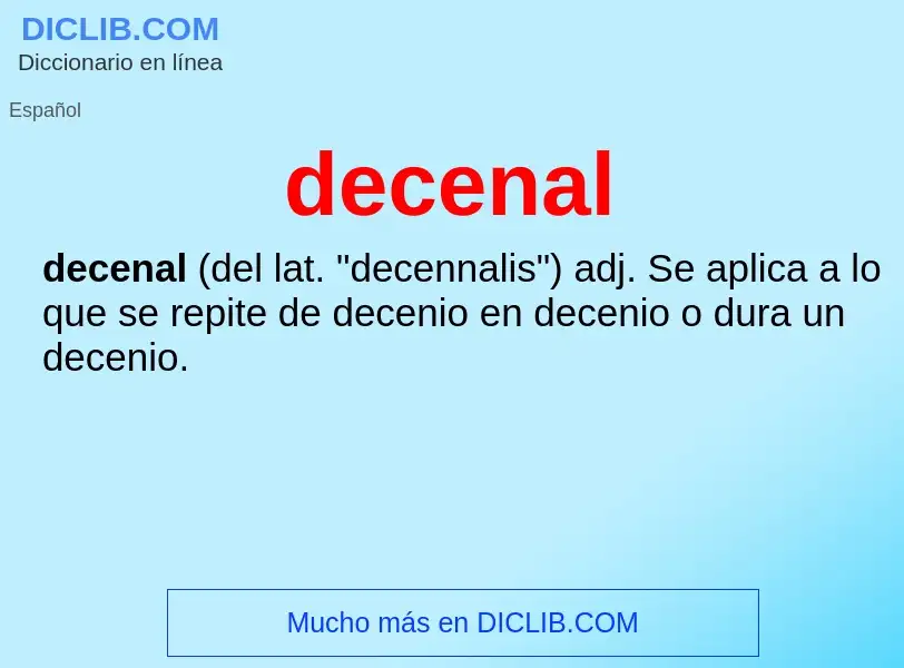 Что такое decenal - определение