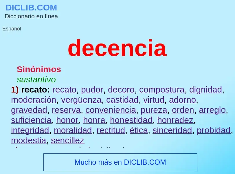 What is decencia - definition