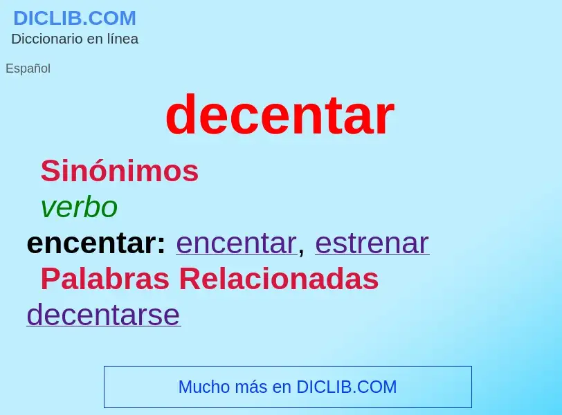 What is decentar - meaning and definition