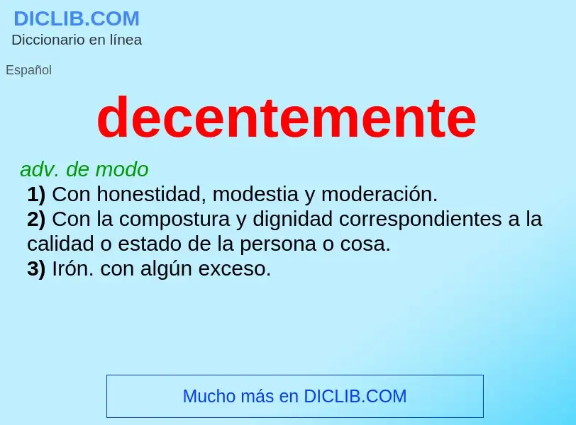 Wat is decentemente - definition