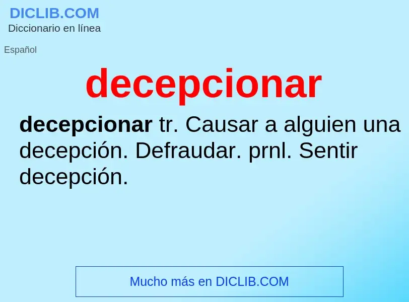 What is decepcionar - meaning and definition