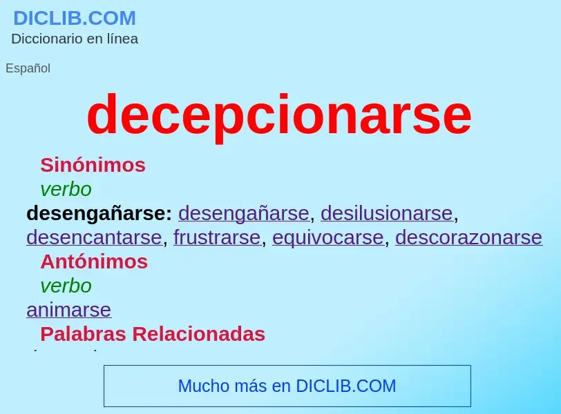 What is decepcionarse - definition