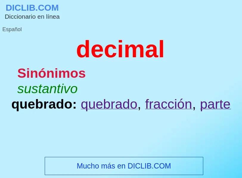 What is decimal - meaning and definition