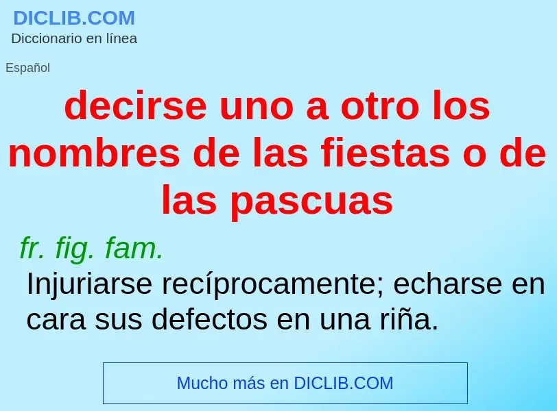 Che cos'è decirse uno a otro los nombres de las fiestas o de las pascuas - definizione