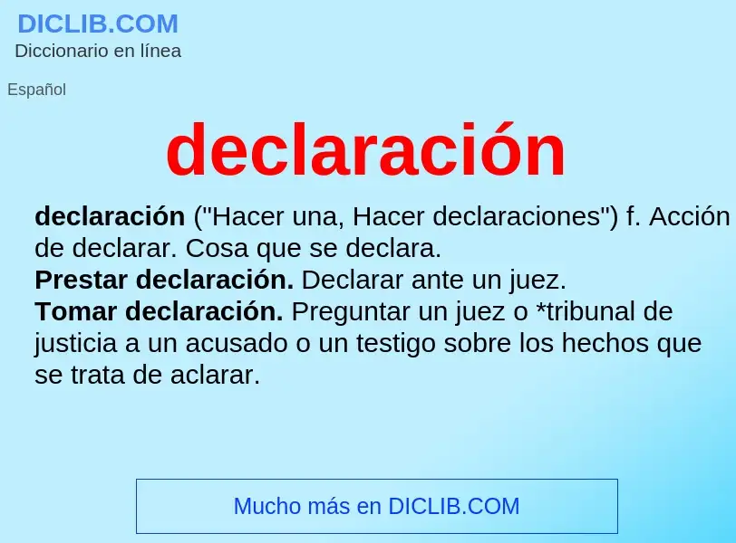 What is declaración - meaning and definition