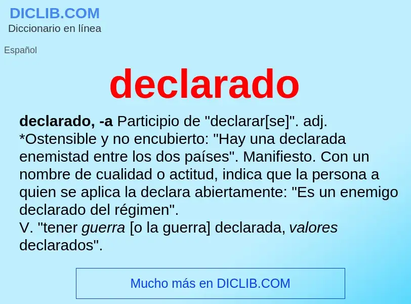 ¿Qué es declarado? - significado y definición