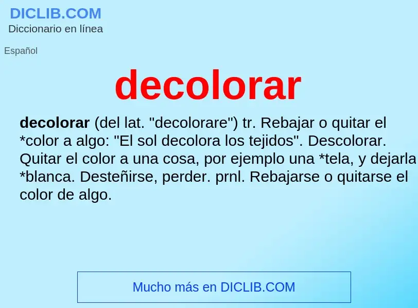 O que é decolorar - definição, significado, conceito