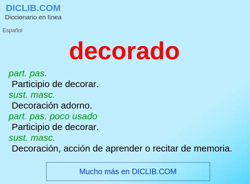 Wat is decorado - definition